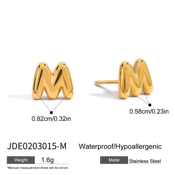 Jewelry Stainless Steel Titanium Steel Letter Electroplated Earrings Necklaces Hand Accessories