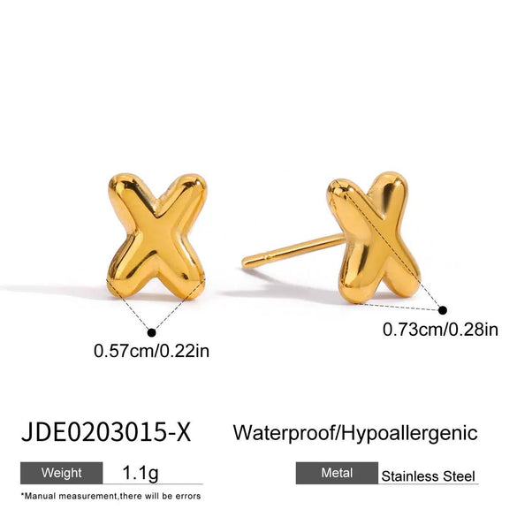 Jewelry Stainless Steel Titanium Steel Letter Electroplated Earrings Necklaces Hand Accessories