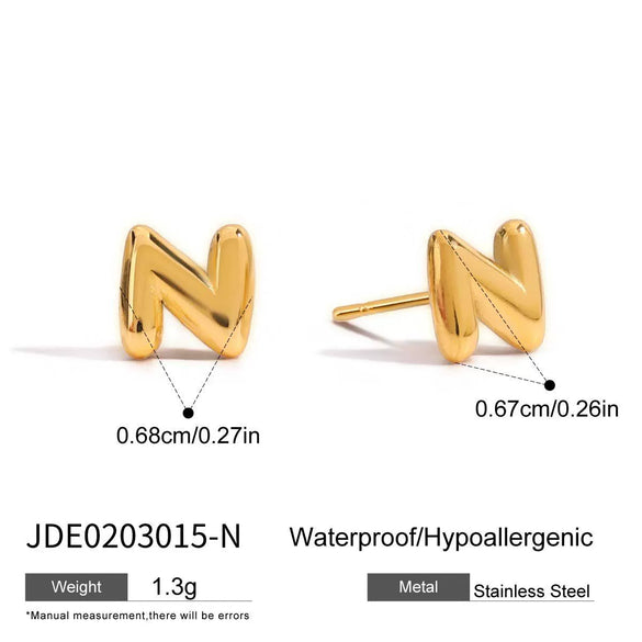 Jewelry Stainless Steel Titanium Steel Letter Electroplated Earrings Necklaces Hand Accessories