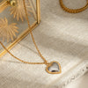 Jewelry Stainless Steel Titanium Steel Love Pendant Necklace Gold And Silver Color Matching Electroplating