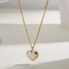 Jewelry Stainless Steel Titanium Steel Love Pendant Necklace Gold And Silver Color Matching Electroplating