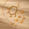 Jewelry Stainless Steel Titanium Steel Marine Life Starfish Electroplating Earrings Necklace Bracelet Ring