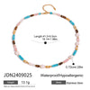Jewelry Stainless Steel Titanium Steel Natural Stone Pearl Tiger Eye Color Crystal Geometric Electroplated Necklace