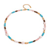 Jewelry Stainless Steel Titanium Steel Natural Stone Pearl Tiger Eye Color Crystal Geometric Electroplated Necklace