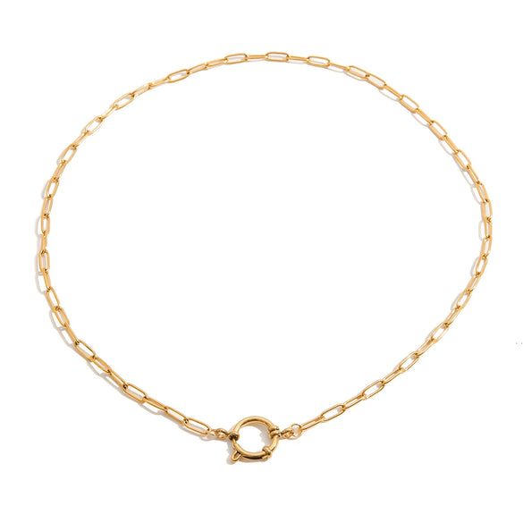 Jewelry Stainless Steel Titanium Steel Paper Clip Necklace Electroplating Women's Light Luxury Niche