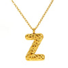 Jewelry Stainless Steel Titanium Steel Pendant Necklace With Embossed Pleated Design Inlaid With Gold And Letters Numbers Text For Women