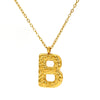 Jewelry Stainless Steel Titanium Steel Pendant Necklace With Embossed Pleated Design Inlaid With Gold And Letters Numbers Text For Women