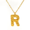 Jewelry Stainless Steel Titanium Steel Pendant Necklace With Embossed Pleated Design Inlaid With Gold And Letters Numbers Text For Women