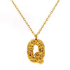 Jewelry Stainless Steel Titanium Steel Pendant Necklace With Embossed Pleated Design Inlaid With Gold And Letters Numbers Text For Women