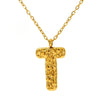 Jewelry Stainless Steel Titanium Steel Pendant Necklace With Embossed Pleated Design Inlaid With Gold And Letters Numbers Text For Women