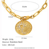 Jewelry Stainless Steel Titanium Steel Plated 18K Gold Geometric Star Moon Sun Coin Pendant Necklace Women's Versatile Minimalist
