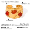 Jewelry Stainless Steel Titanium Steel Red Agate Love Shape Electroplating O Chain Pendant Earrings Ring