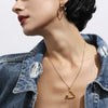 Jewelry Stainless Steel Titanium Steel Rhinestone Irregular Pendant Necklace Earrings Electroplating Geometric