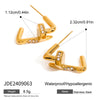 Jewelry Stainless Steel Titanium Steel Rhinestone Irregular Pendant Necklace Earrings Electroplating Geometric