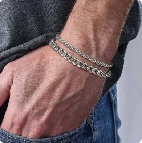 Jewelry Stainless Steel Unisex Couple Bracelet Geometric Electroplating