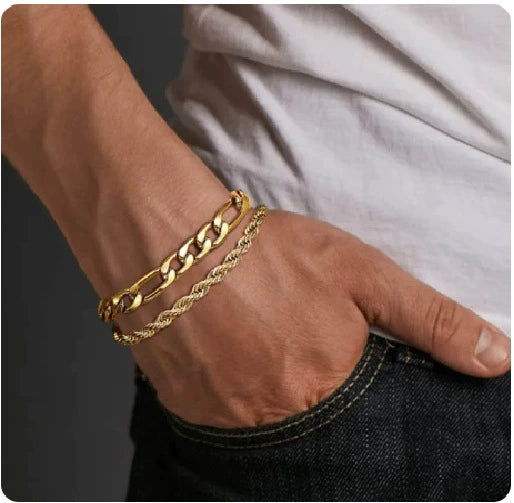 Jewelry Stainless Steel Unisex Couple Bracelet Geometric Electroplating