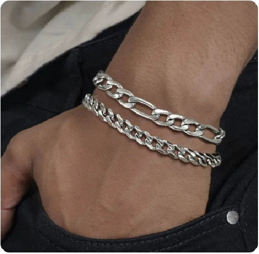 Jewelry Stainless Steel Unisex Couple Bracelet Geometric Electroplating
