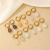 Jewelry Stainless Steel Water Dropshaped Electroplated Simple Women's Earrings