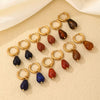 Jewelry Stainless Steel Water Dropshaped Electroplated Simple Women's Earrings