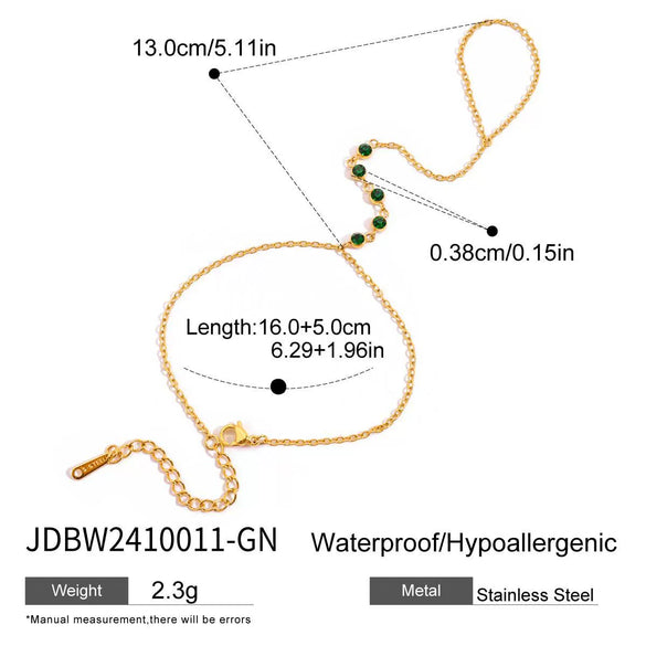 Jewelry Stainless Steel Zircon Bracelet Geometric Style Electroplating For Women