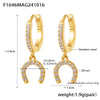 Jewelry Stainless Steel Zircon Geometric Elements Handmade Pvd Electroplated Niche Trendy Earrings