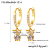 Jewelry Stainless Steel Zircon Geometric Elements Handmade Pvd Electroplated Niche Trendy Earrings
