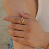 Jewelry Stainless Steel Zircon Open Ring Elegant Style Electroplating Women
