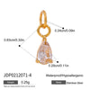 Jewelry Stainless Steel Zircon Pendant Electroplating Birthstone Water Drop Design