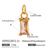 Jewelry Stainless Steel Zircon Pendant Electroplating Birthstone Water Drop Design