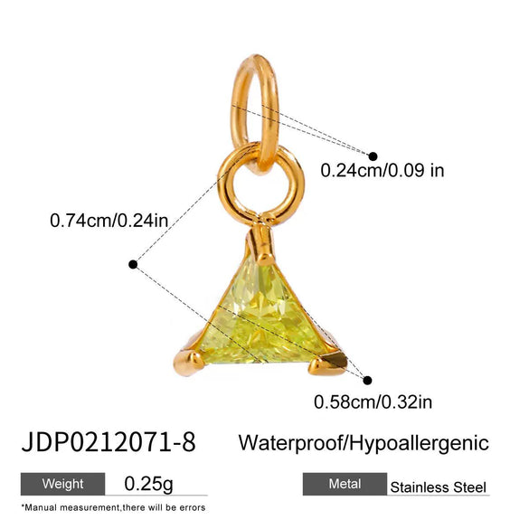 Jewelry Stainless Steel Zircon Pendant Electroplating Birthstone Water Drop Design