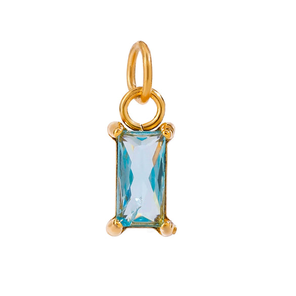 Jewelry Stainless Steel Zircon Pendant Electroplating Birthstone Water Drop Design