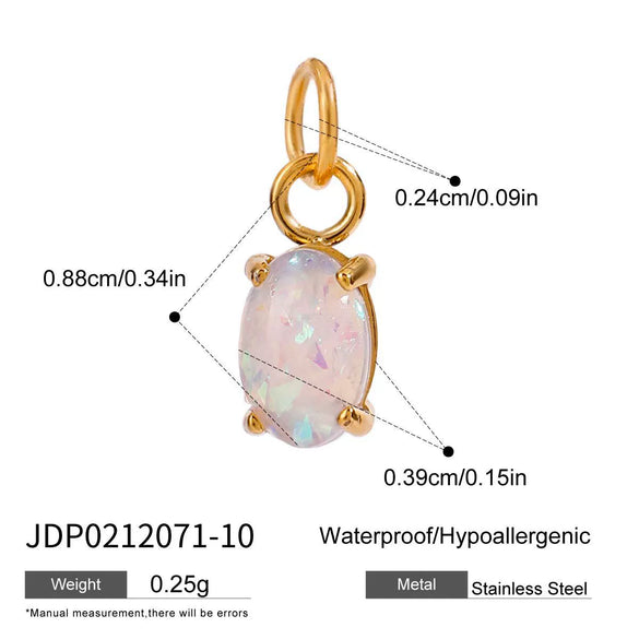 Jewelry Stainless Steel Zircon Pendant Electroplating Birthstone Water Drop Design