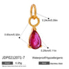 Jewelry Stainless Steel Zircon Pendant Electroplating Birthstone Water Drop Design