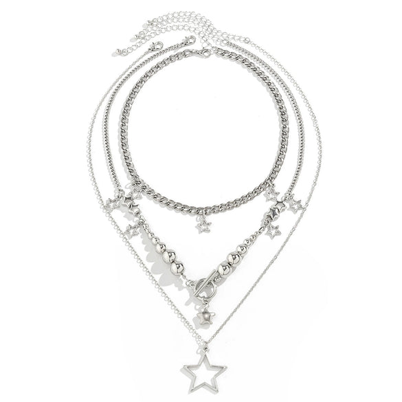 Jewelry Star Shape Iron Chain Copper Chain Alloy Pendant Electroplating Hip Hop Style For Women