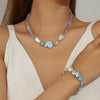 Jewelry Starfish Shell Artificial Crystal Marine Life Set With Diamonds Necklace Bracelet For Women