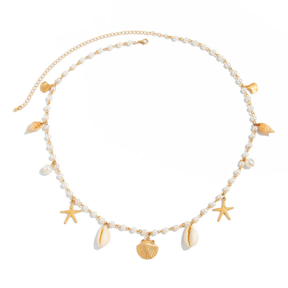 Jewelry Starfish Shell Pendant Body Chain Waist Chain Imitation Pearl Alloy Lobster Clasp