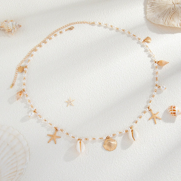 Jewelry Starfish Shell Pendant Body Chain Waist Chain Imitation Pearl Alloy Lobster Clasp