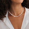 Jewelry 925 Sterling Silver Geometric Baroque Pearl Multilayered Clavicle Chain Electroplated Simple Design