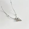 Jewelry 925 Sterling Silver Geometric Heart Necklace For Women