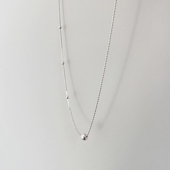 Jewelry 925 Sterling Silver Geometric Snake Bone Ball Necklace