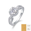 Jewelry 925 Sterling Silver Geometric Style Ring Set With Diamonds For Women