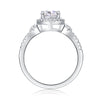Jewelry 925 Sterling Silver Geometric Style Ring Set With Diamonds For Women