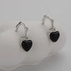 Jewelry 925 Sterling Silver Inlaid Natural Black Agate Heart Shape Love Necklace For Women