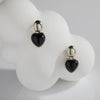 Jewelry 925 Sterling Silver Inlaid Natural Black Agate Heart Shape Love Necklace For Women