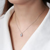 Jewelry 925 Sterling Silver Inlaid Zircon Clavicle Necklace Geometric Polished