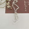 Jewelry 925 Sterling Silver Pearl Chain Necklace Geometric Style For Women