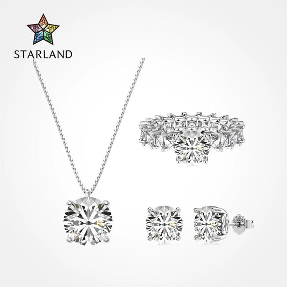 Jewelry 925 Sterling Silver Round Zircon Electroplating Women's