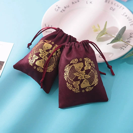 Jewelry Storage Bag Flannel Velvet Drawstring Cloth
