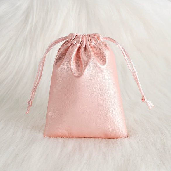 Jewelry Storage Bag Pu Leather Drawstring