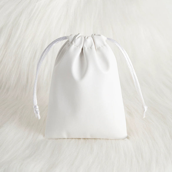 Jewelry Storage Bag Pu Leather Drawstring